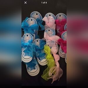 Crazy laces Shoe laces Ribbon laces Girls shoes 17 pairs Blue hot pink green